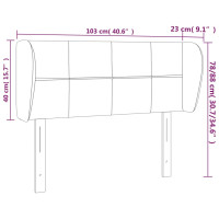 Produktbild för Sänggavel med kanter ljusgrå 103x23x78/88 cm sammet