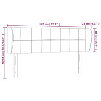 Produktbild för Sänggavel med kanter svart 147x23x78/88 cm sammet