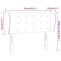 Produktbild för Sänggavel med kanter rosa 83x23x78/88 cm konstläder