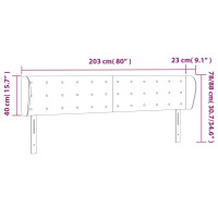 Produktbild för Sänggavel med kanter rosa 203x23x78/88 cm konstläder