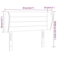 Produktbild för Sänggavel med kanter ljusgrå 83x23x78/88 cm tyg