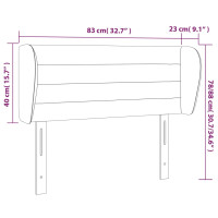 Produktbild för Sänggavel med kanter taupe 83x23x78/88 cm tyg