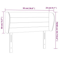 Produktbild för Sänggavel med kanter taupe 93x23x78/88 cm tyg