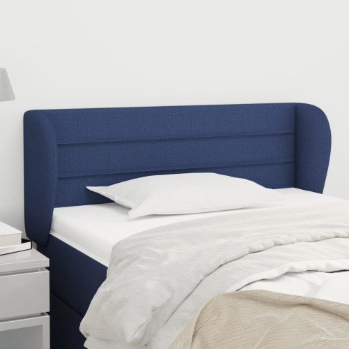 vidaXL Sänggavel med kanter blå 103x23x78/88 cm tyg