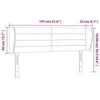 Produktbild för Sänggavel med kanter gräddvit 147x23x78/88 cm tyg