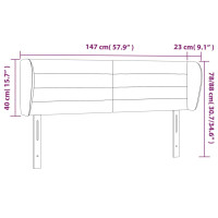 Produktbild för Sänggavel med kanter blå 147x23x78/88 cm sammet