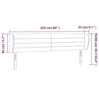 Produktbild för Sänggavel med kanter svart 203x23x78/88 cm sammet