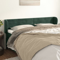 Produktbild för Sänggavel med kanter mörkgrön 203x23x78/88 cm sammet