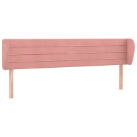 Produktbild för Sänggavel med kanter rosa 203x23x78/88 cm sammet