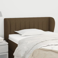 Produktbild för Sänggavel med kanter mörkbrun 93x23x78/88 cm tyg