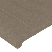 Produktbild för Sänggavel med kanter taupe 147x23x78/88 cm tyg