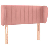 Produktbild för Sänggavel med kanter rosa 83x23x78/88 cm sammet