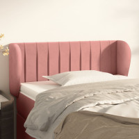 Produktbild för Sänggavel med kanter rosa 83x23x78/88 cm sammet
