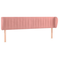 Produktbild för Sänggavel med kanter rosa 183x23x78/88 cm sammet