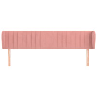 Produktbild för Sänggavel med kanter rosa 183x23x78/88 cm sammet