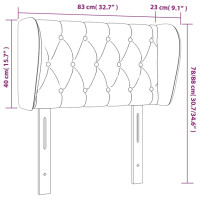 Produktbild för Sänggavel med kanter gräddvit 83x23x78/88 cm tyg