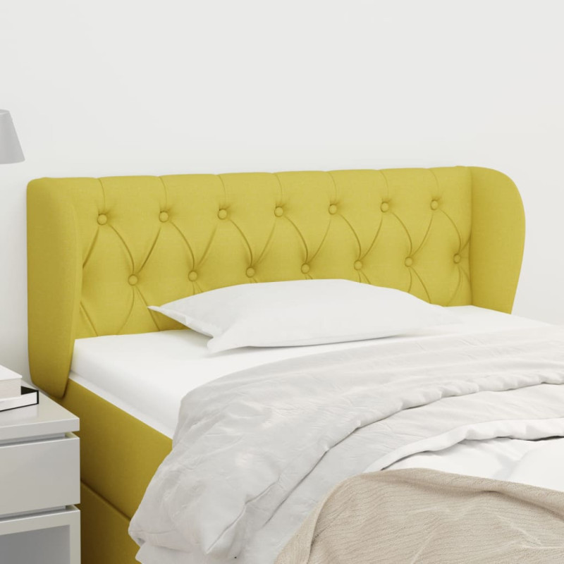 Produktbild för Sänggavel med kanter grön 93x23x78/88 cm tyg