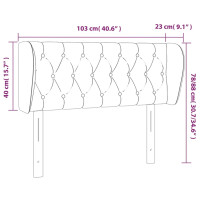 Produktbild för Sänggavel med kanter mörkgrå 103x23x78/88 cm tyg