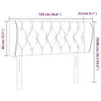 Produktbild för Sänggavel med kanter gräddvit 103x23x78/88 cm tyg