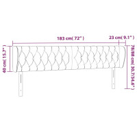 Produktbild för Sänggavel med kanter gräddvit 183x23x78/88 cm tyg