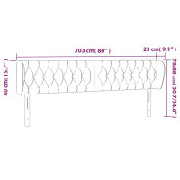 Produktbild för Sänggavel med kanter gräddvit 203x23x78/88 cm tyg