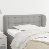 Produktbild för Sänggavel med kanter ljusgrå 93x23x78/88 cm tyg