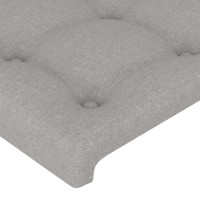 Produktbild för Sänggavel med kanter ljusgrå 93x23x78/88 cm tyg
