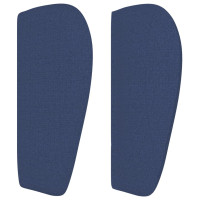 Produktbild för Sänggavel med kanter blå 93x23x78/88 cm tyg