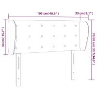 Produktbild för Sänggavel med kanter ljusgrå 103x23x78/88 cm tyg