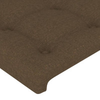 Produktbild för Sänggavel med kanter mörkbrun 147x23x78/88 cm tyg