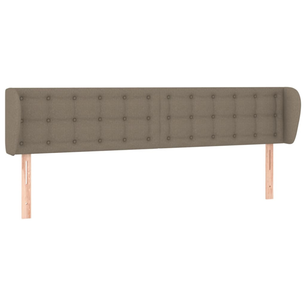 Produktbild för Sänggavel med kanter taupe 183x23x78/88 cm tyg