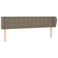 Produktbild för Sänggavel med kanter taupe 183x23x78/88 cm tyg