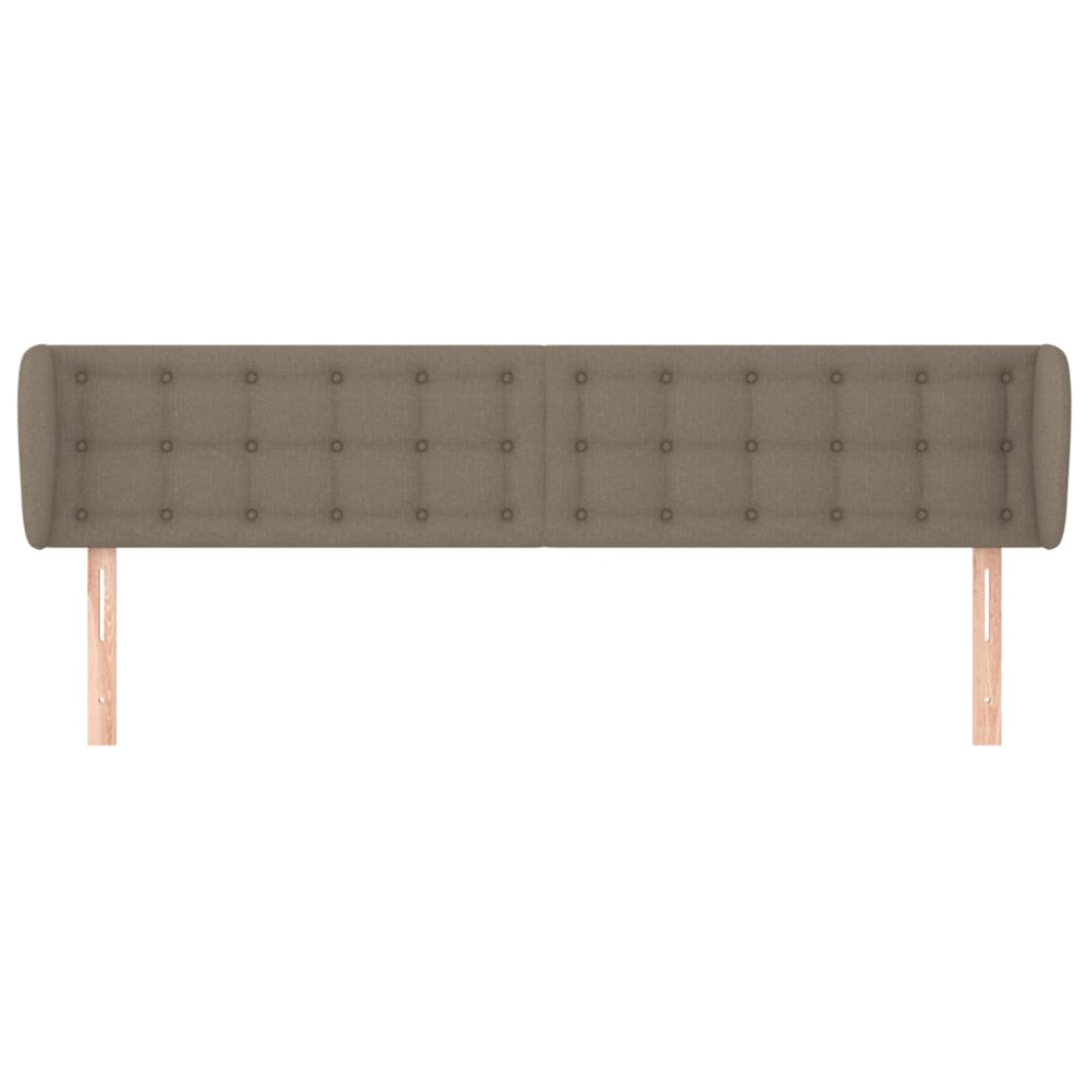 Produktbild för Sänggavel med kanter taupe 183x23x78/88 cm tyg