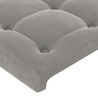 Produktbild för Sänggavel med kanter ljusgrå 147x23x78/88 cm sammet