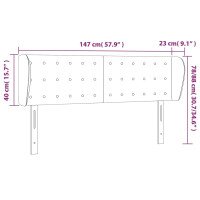 Produktbild för Sänggavel med kanter ljusgrå 147x23x78/88 cm sammet