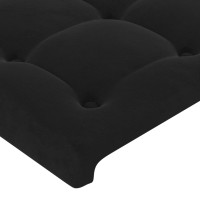 Produktbild för Sänggavel med kanter svart 147x23x78/88 cm sammet