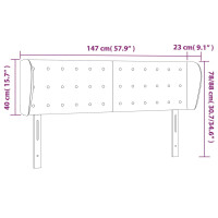 Produktbild för Sänggavel med kanter svart 147x23x78/88 cm sammet