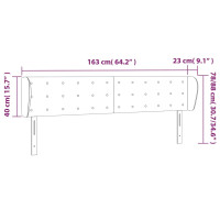 Produktbild för Sänggavel med kanter ljusgrå 163x23x78/88 cm sammet