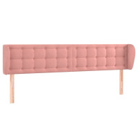 Produktbild för Sänggavel med kanter rosa 183x23x78/88 cm sammet