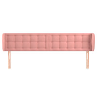 Produktbild för Sänggavel med kanter rosa 203x23x78/88 cm sammet