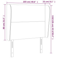 Produktbild för Sänggavel med kanter blå 103x23x118/128 cm tyg