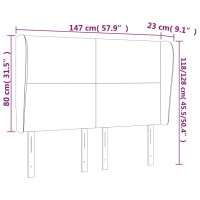 Produktbild för Sänggavel med kanter blå 147x23x118/128 cm tyg