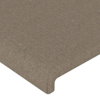 Produktbild för Sänggavel med kanter taupe 163x23x118/128 cm tyg