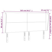 Produktbild för Sänggavel med kanter taupe 163x23x118/128 cm tyg