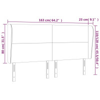 Produktbild för Sänggavel med kanter blå 163x23x118/128 cm tyg