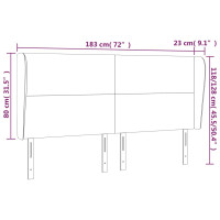 Produktbild för Sänggavel med kanter mörkgrå 183x23x118/128 cm tyg