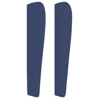 Produktbild för Sänggavel med kanter blå 203x23x118/128 cm tyg