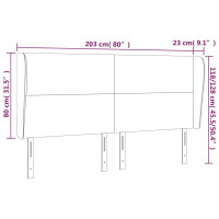 Produktbild för Sänggavel med kanter blå 203x23x118/128 cm tyg