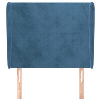 Produktbild för Sänggavel med kanter mörkblå 93x23x118/128 cm sammet