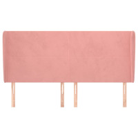 Produktbild för Sänggavel med kanter rosa 183x23x118/128 cm sammet